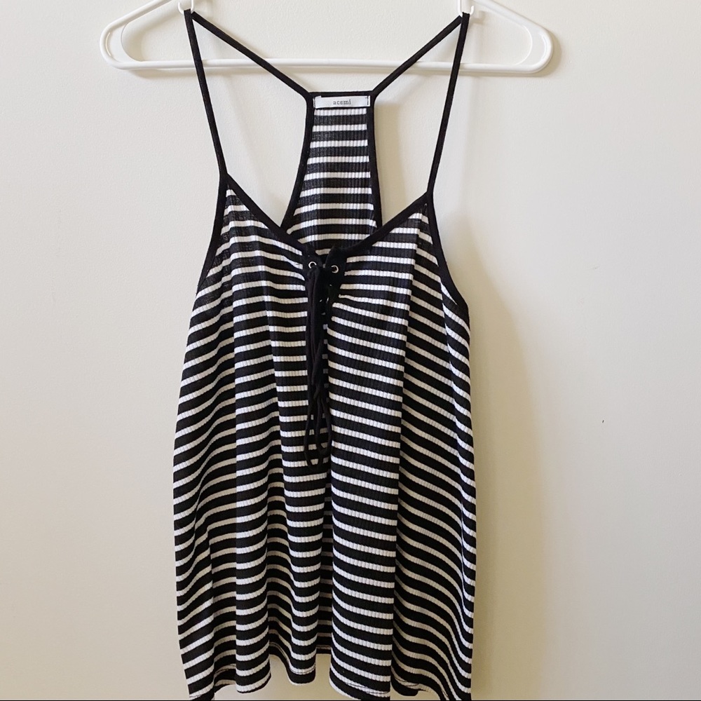 TJ Max striped lace up tank